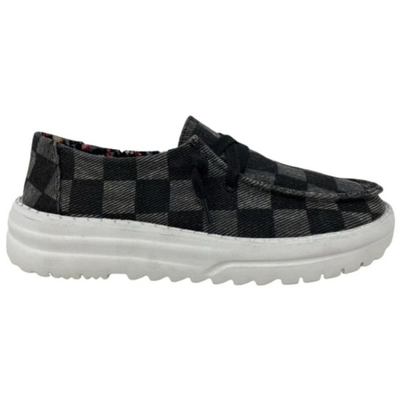 Gypsy Jazz Big Time Black Checkered Slip On Sneaker - Picture 4 of 4